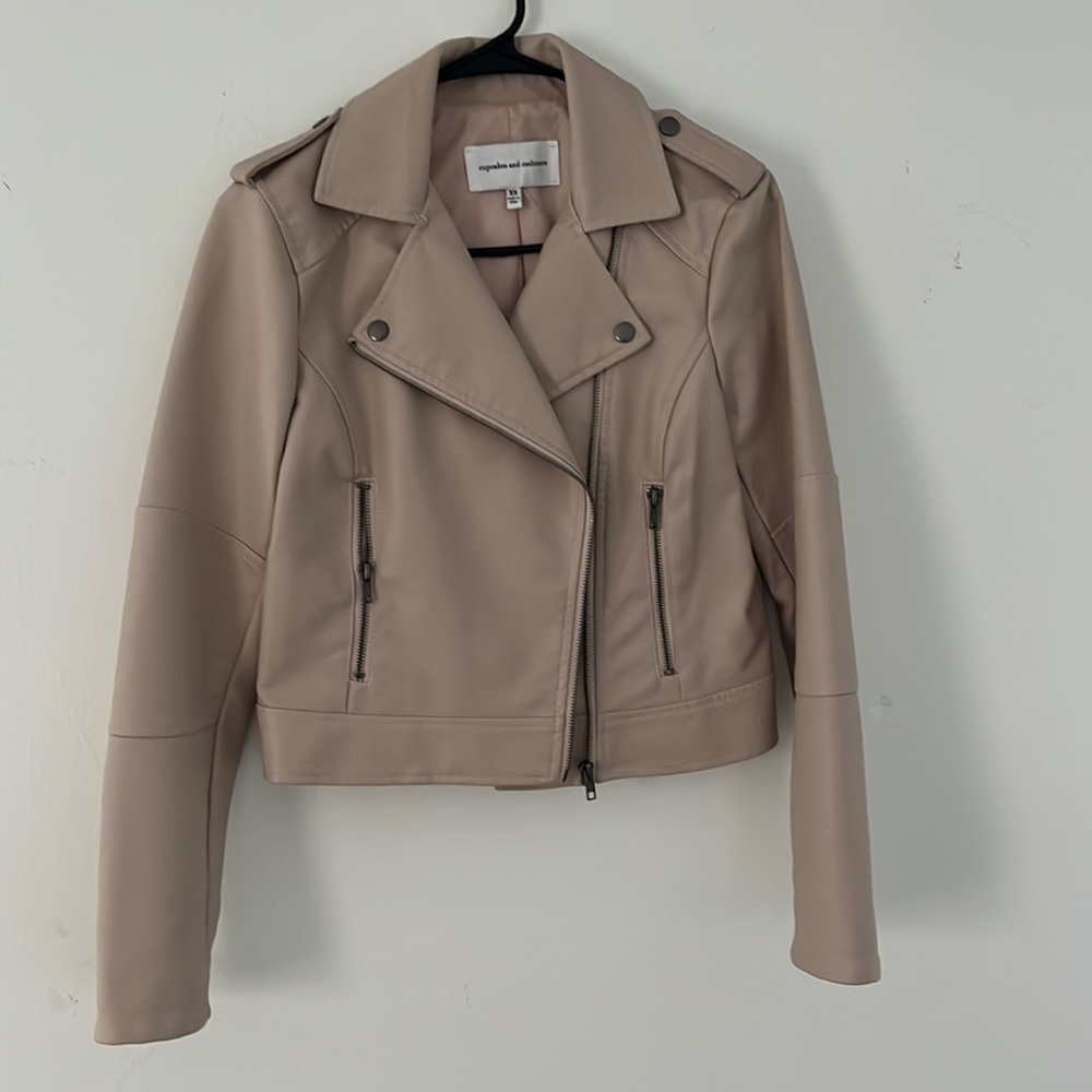 Blush pink faux leather jacket